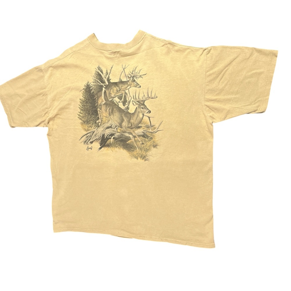 Vintage Y2K animal print deer hunting graphic made in USA